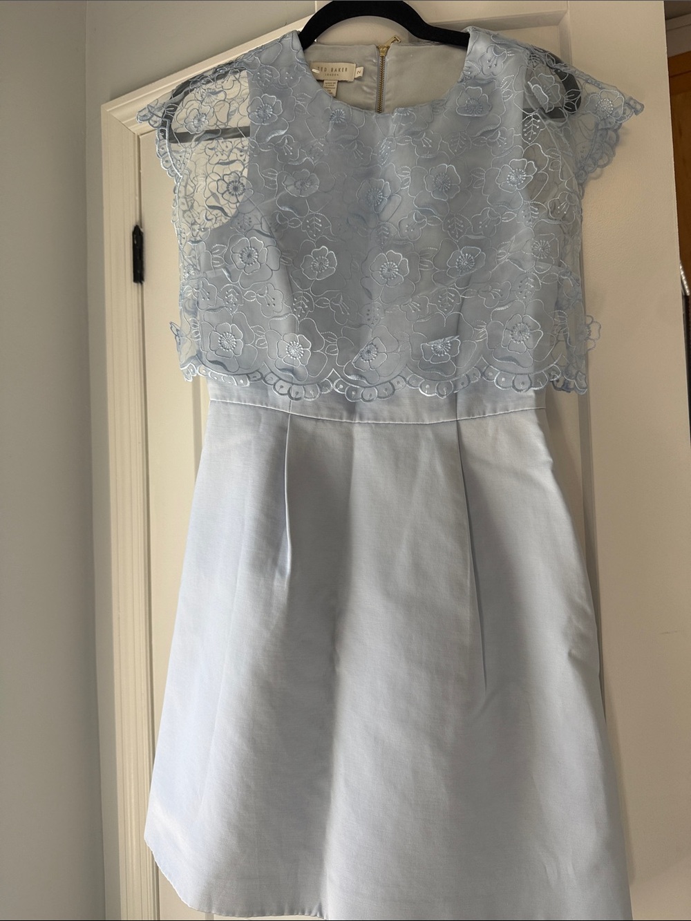 Ted Baker Pale Blue Lace Overlay Girls Formal Dress